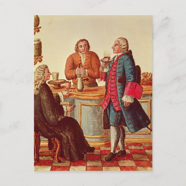 Postal Noblemen veneciano en un café (Anverso)