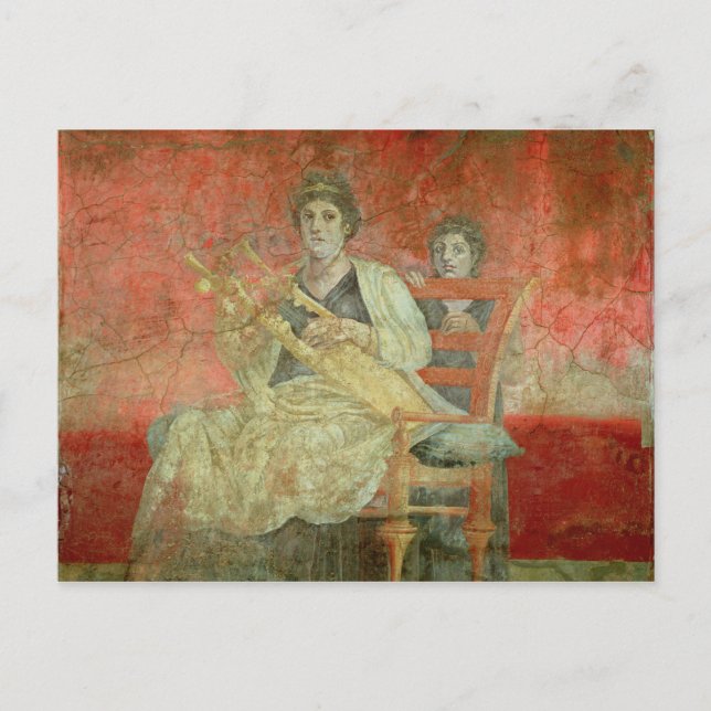 Postal Noblewoman interpretando una Cithera (Anverso)
