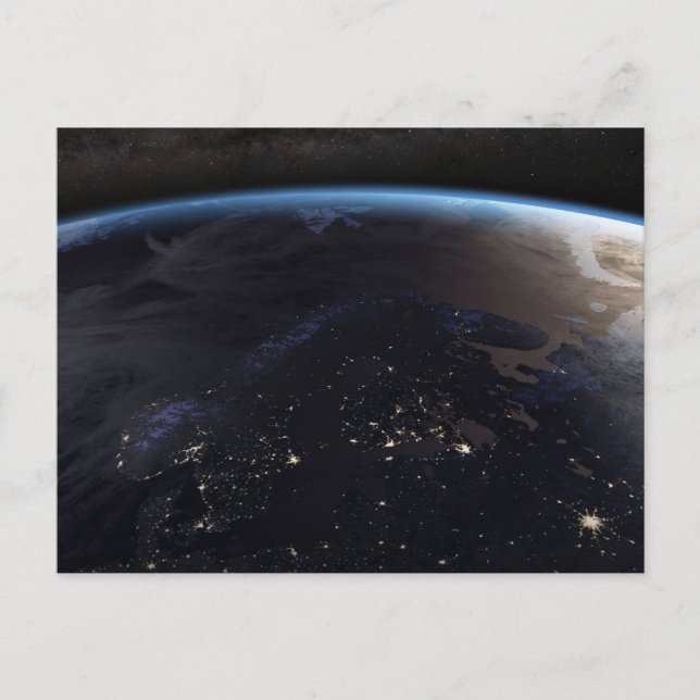 Postal Noche al norte de Europa (Anverso)