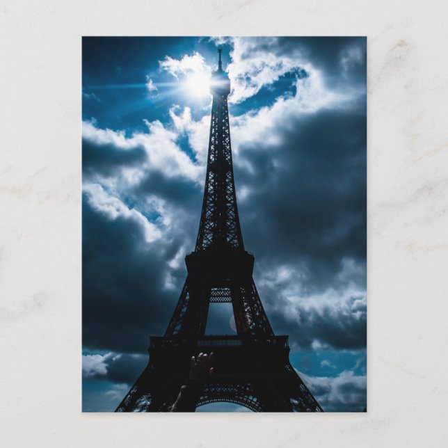 Postal Noche azul de la Torre Eiffel (Anverso)