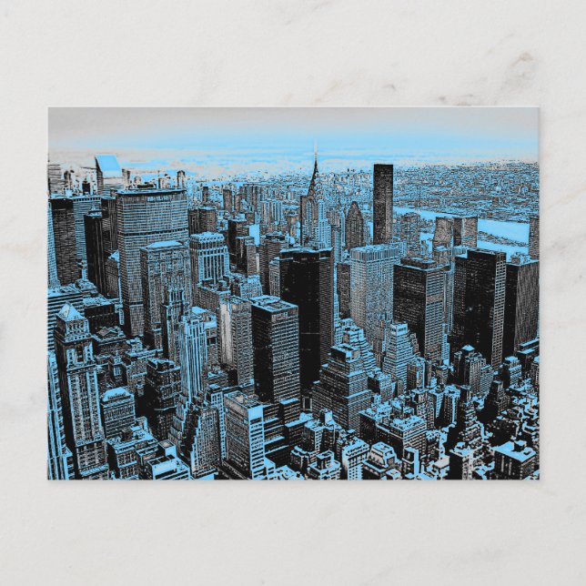 Postal Noche azul de Nueva York (Anverso)