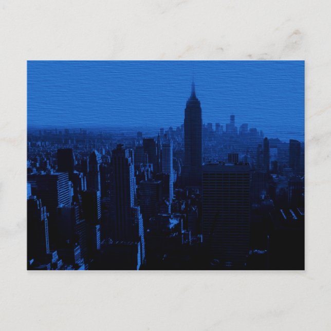 Postal Noche azul de Nueva York (Anverso)