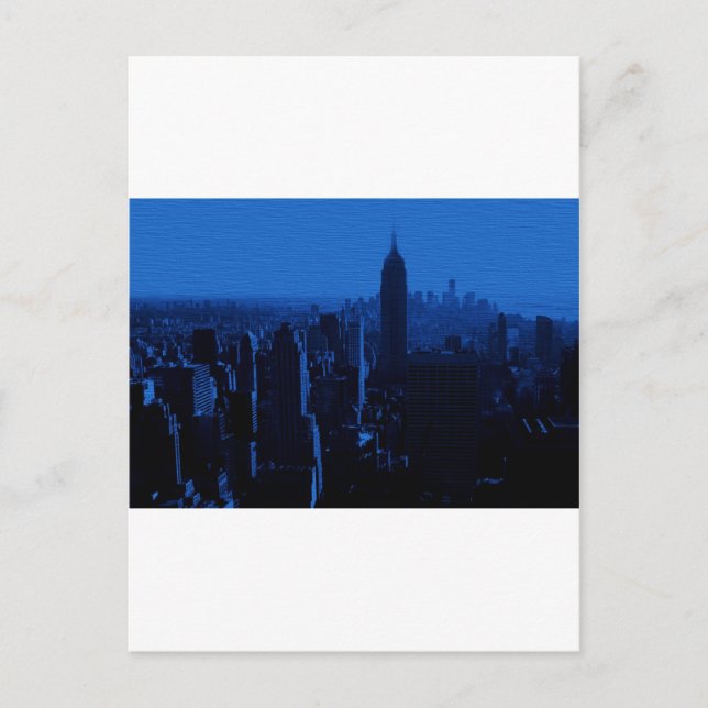 Postal Noche azul de Nueva York (Anverso)
