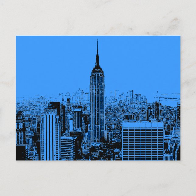 Postal Noche azul de Nueva York (Anverso)