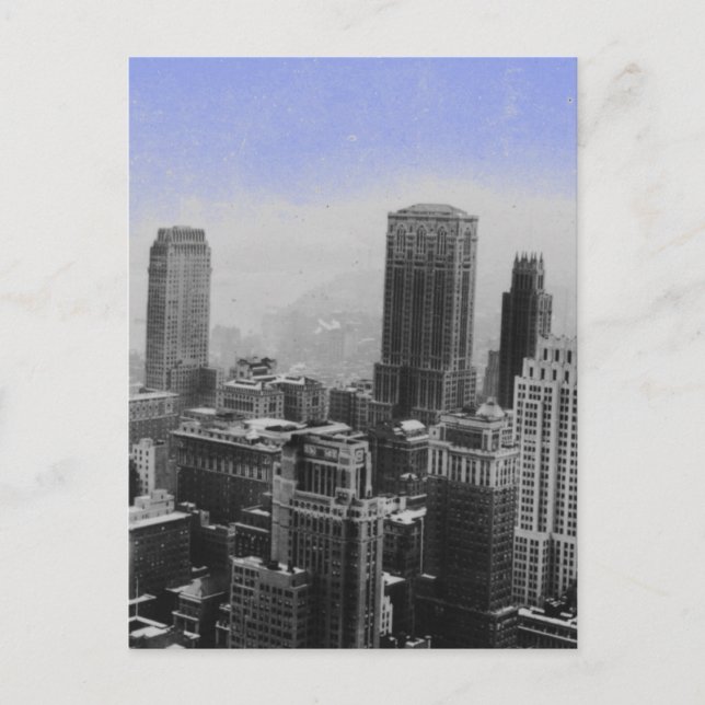 Postal Noche azul de Nueva York (Anverso)