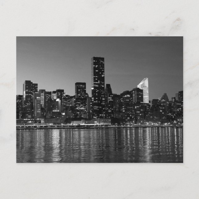 Postal Noche Black White New York (Anverso)