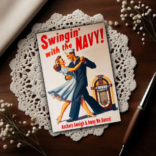Postal Noche de baile swing de la Marina delicia