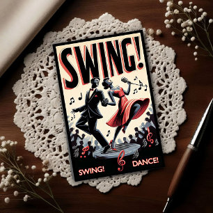 Postal Noche de baile swing vintage