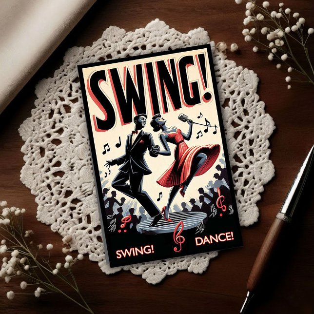 Postal Noche de baile swing vintage (Subido por el creador)