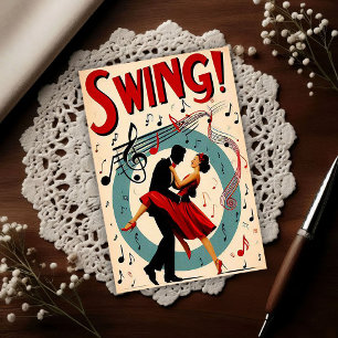 Postal Noche de baile swing vintage