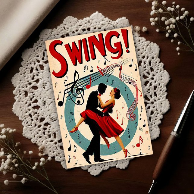 Postal Noche de baile swing vintage (Subido por el creador)