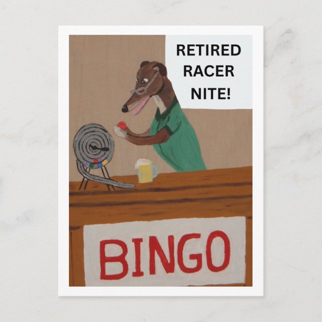 Postal Noche de Bingo del Galgo Jubilado (Anverso)