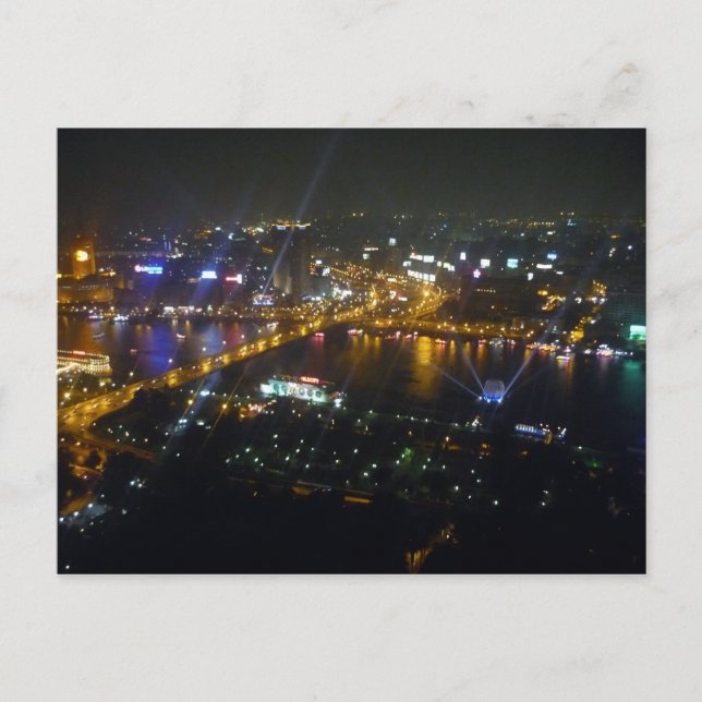 Postal noche de cairo nile (Anverso)