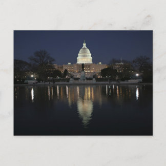Postal Noche de construcción del Capitolio de Estados Uni