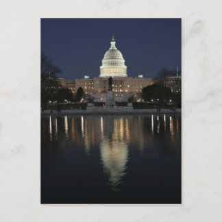 Postal Noche de construcción del Capitolio de Estados Uni