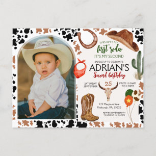 Postal Noche de cumpleaños 2.º fiesta de cumpleaños de Ro