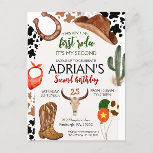 Postal Noche de cumpleaños 2.º fiesta de cumpleaños de Ro