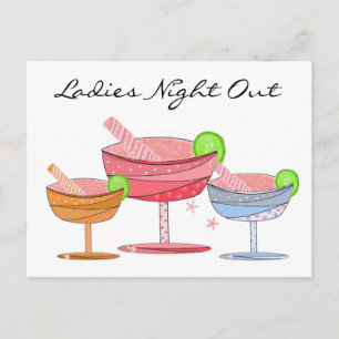 Postal Noche de Damas Bebidas Elegantes