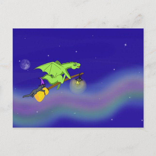 Postal Noche de diversión de Halloween. (Anverso)