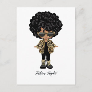 Postal Noche de fiesta de moda para chicas