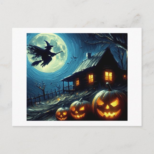 Postal Noche de Halloween, (Anverso)