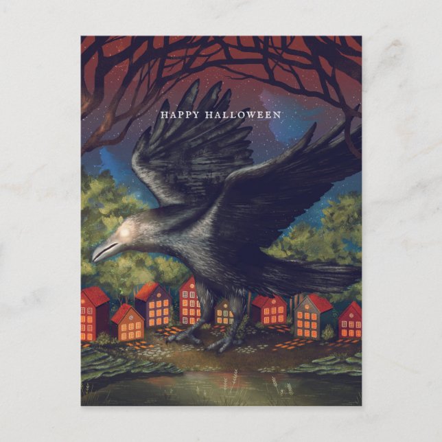 Postal Noche de Halloween de Raven Moonlight (Anverso)