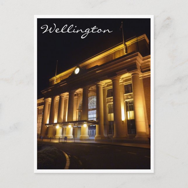 Postal noche de la estación wellington (Anverso)