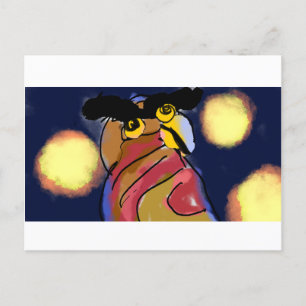 Postal Noche de la estrella de búho