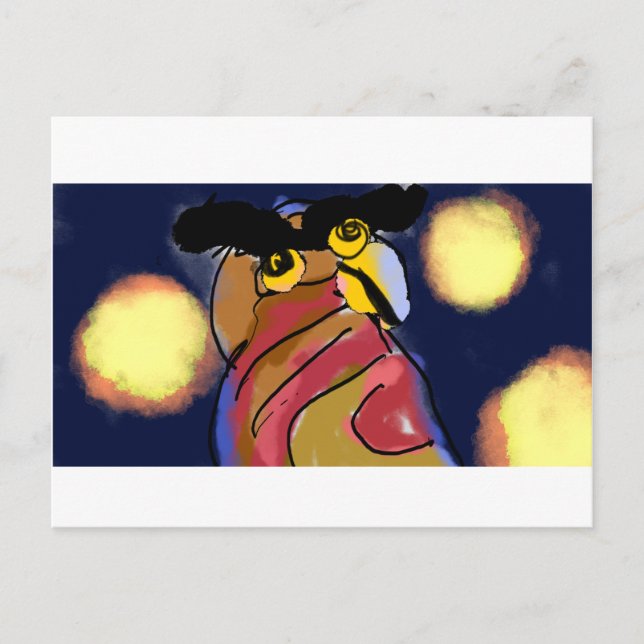 Postal Noche de la estrella de búho (Anverso)