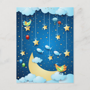 Postal Noche de la luna grande