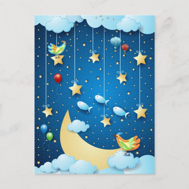 Postal Noche de la luna grande (Anverso)