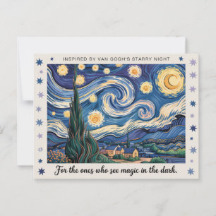 Postal Noche de la Postcard inspirada en el arte Van gogh