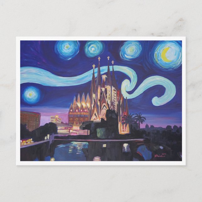 Postal Noche de la Sagrada Familia Starry (Anverso)