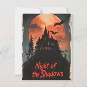 Postal Noche de las sombras - Diseño de casa retro embruj