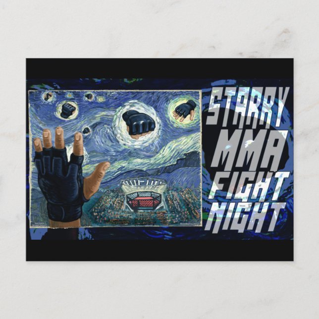 Postal Noche de lucha Starry MMA (Anverso)