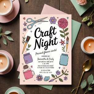 Postal Noche de manualidades caprichosas con tijeras pint