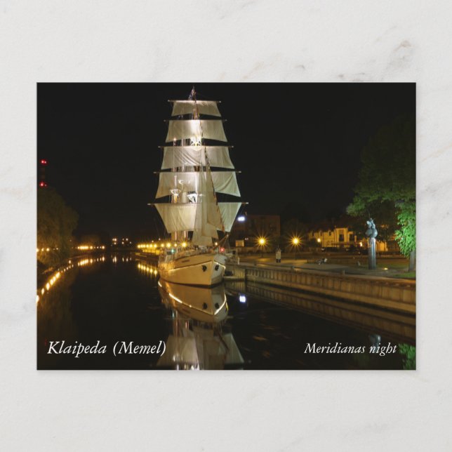 Postal Noche de Meridianas por @LoveKlaipeda (Memel) Post (Anverso)