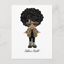Postal Noche de moda para chicas Fiesta