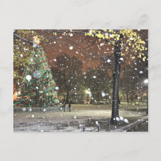 Postal Noche de nieve en el centro de Boston