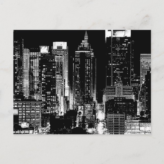 Postal Noche de Nueva York (Anverso)