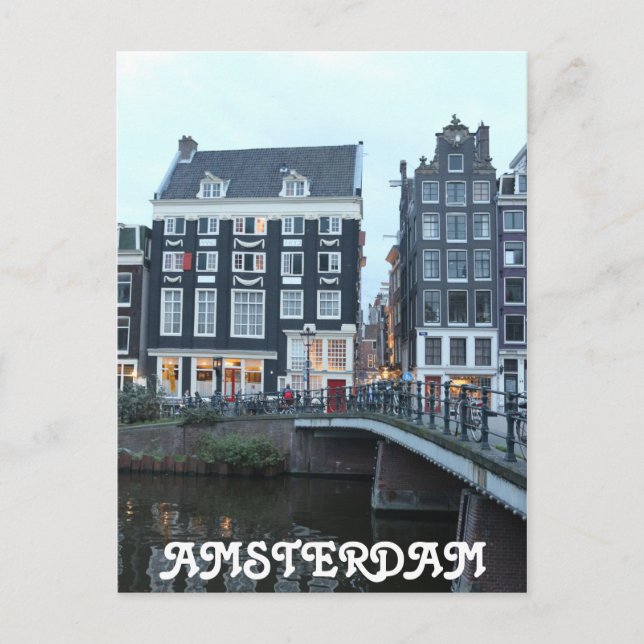 Postal Noche de Singel Amsterdam (Anverso)