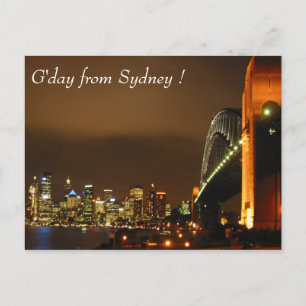 Postal noche de skyline de sydney