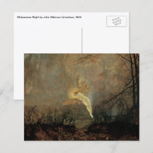 Postal Noche de verano de Grimshaw, arte victoriano vinta