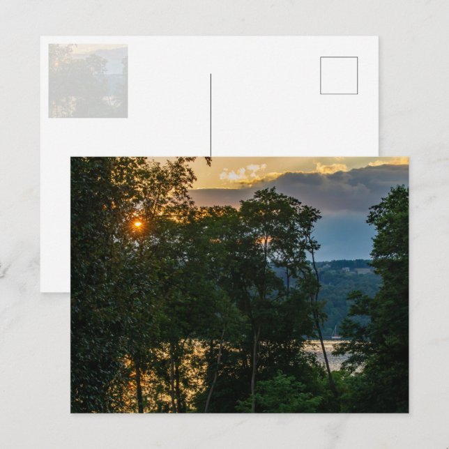 Postal Noche de verano del río Hudson (Anverso / Reverso)