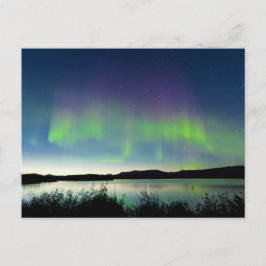 Postal Noche de verano Luces del norte sobre el lago Labe