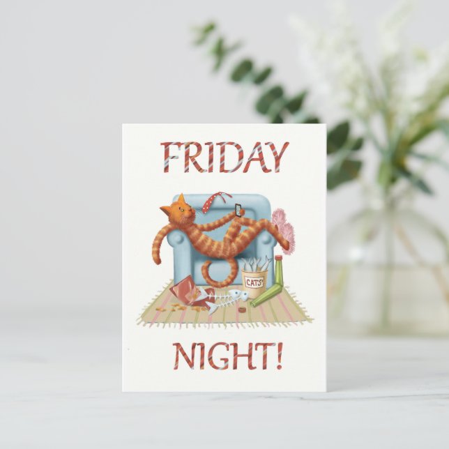 Postal Noche de viernes (Anverso de pie)