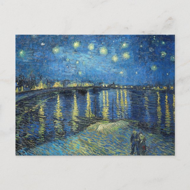 Postal Noche De Vincent Van Gogh Starry Sobre El Ródano 1 (Anverso)
