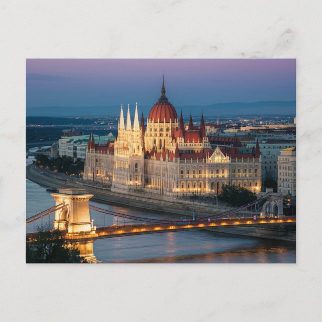 Postal Noche del Parlamento de Budapest (Anverso)