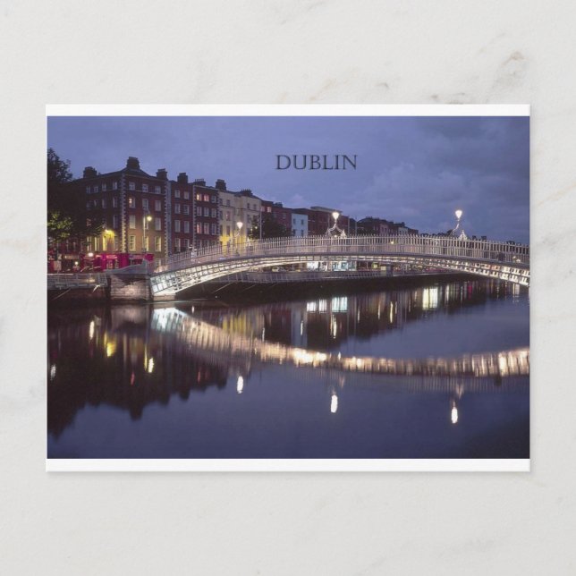 Postal noche del puente de Dublín de Irlanda (St.K. (Anverso)