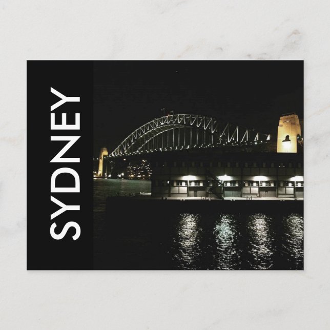 Postal noche del puente de sydney (Anverso)